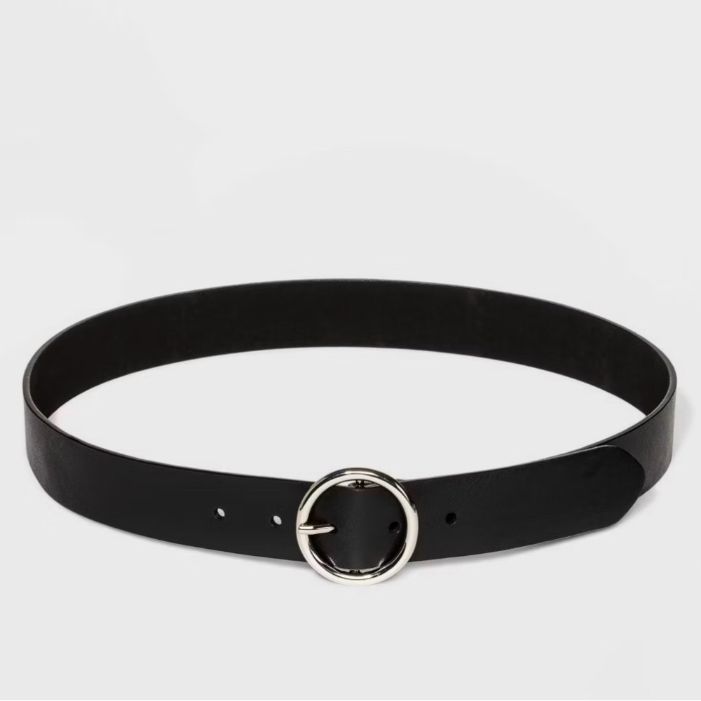 Women's Round Buckle Belt - Wild Fable Black